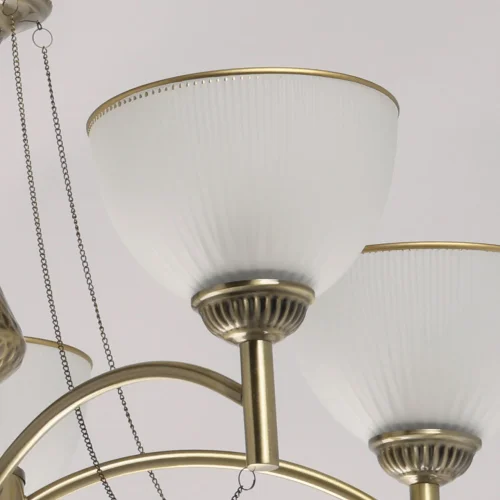 Люстра подвесная Олимп 318015305 MW-Light белая на 5 ламп, основание латунь бронзовое в стиле классический кантри  фото 3