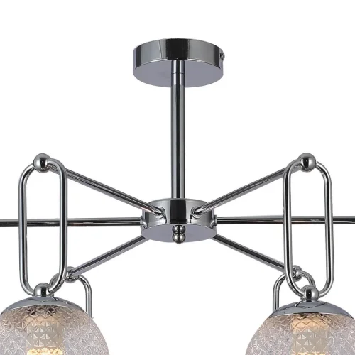 Люстра потолочная Showy 2977-6P F-promo прозрачная на 6 ламп, основание хром в стиле современный шар фото 2