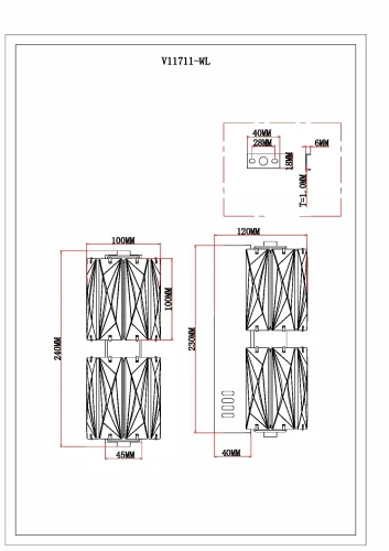 Бра LED Prismique V11711-WL Moderli прозрачный на 1 лампу, основание латунь в стиле современный фото 7
