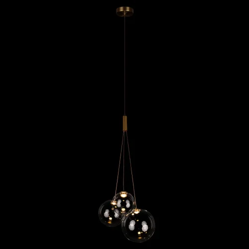 Светильник подвесной LED Pop it 10270/P3 LOFT IT прозрачный на 3 лампы, основание золотое в стиле современный фото 2