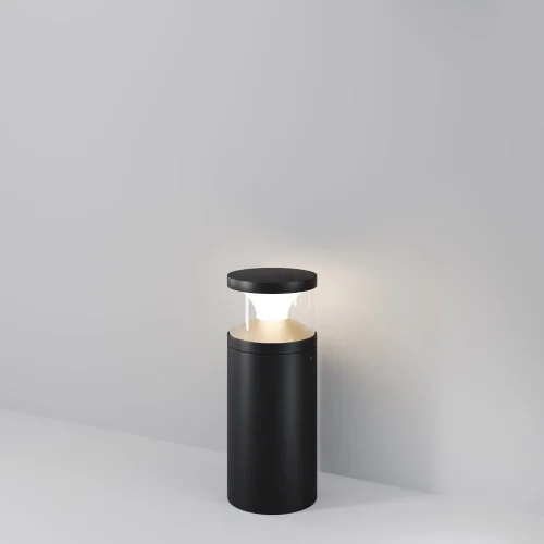 Парковый светильник LED Pyro O496FL-L21B3K1 Maytoni уличный IP65 чёрный на 1 лампу, плафон прозрачный в стиле современный хай-тек LED фото 4
