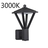 Настенный светильник уличный LED Bearitz 6655/15WL3 Odeon Light уличный IP54 чёрный на 1 лампу, плафон чёрный в стиле минимализм LED