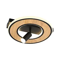Светильник потолочный LED Olika 4438-1C F-promo чёрный на 1 лампу, основание коричневое чёрное в стиле современный 