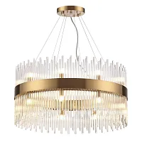 Люстра подвесная Focco 4722/18 Odeon Light прозрачная на 18 ламп, основание бронзовое в стиле модерн 