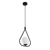 Светильник подвесной Matisse A7764SP-1BK Arte Lamp белый на 1 лампу, основание чёрное в стиле современный шар