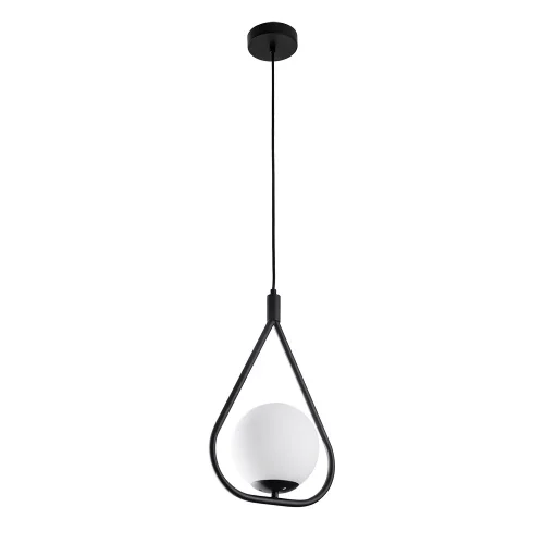 Светильник подвесной Matisse A7764SP-1BK Arte Lamp белый на 1 лампу, основание чёрное в стиле современный шар