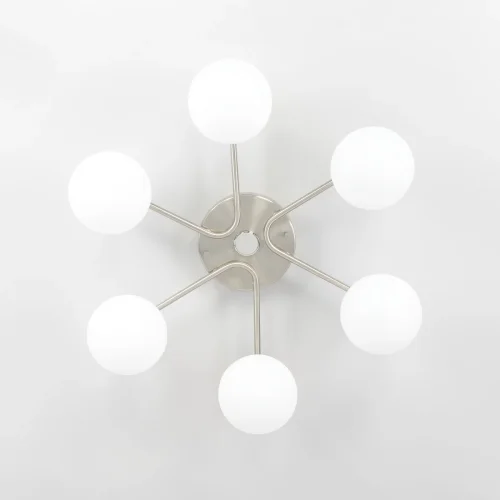 Люстра потолочная LED с пультом Адам CL228A161 Citilux белая на 6 ламп, основание матовое хром в стиле современный молекула шар яндекс алиса с пультом фото 4