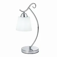 Настольная лампа Liada SLE103904-01 Evoluce белая 1 лампа, основание хром металл в стиле современный 