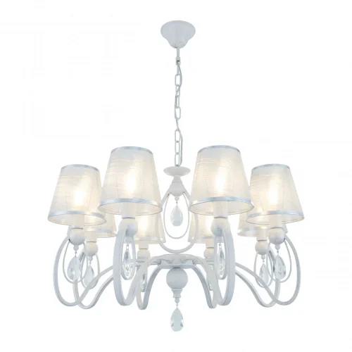 Люстра подвесная AM347203 347203/8 WT+SL Arte Milano белая серебряная на 8 ламп, основание белое серебряное в стиле классический Люстра подвесная AM347203 347203/8 WT+SL Arte Milano белая серебряная на 8 ламп, основание белое серебряное в стиле классический