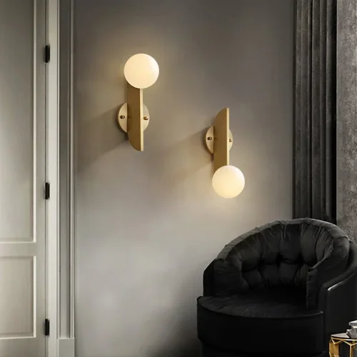 Настенный светильник NEO WALL 140889-26 ImperiumLoft белый на 1 лампу, основание латунь в стиле минимализм фото 4