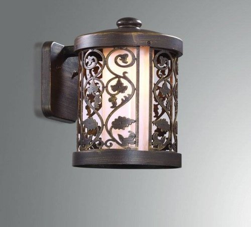 Настенный светильник KORDI 2286/1W Odeon Light уличный IP44 коричневый 1 лампа, плафон белый в стиле модерн E27