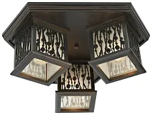Светильник потолочный 593-727-03 Velante коричневый 3 лампы, основание коричневое в стиле кантри 