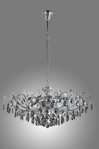 Люстра хрустальная подвесная Savona E 1.1.8.101 N Dio D'Arte прозрачная на 8 ламп, основание никель в стиле современный 