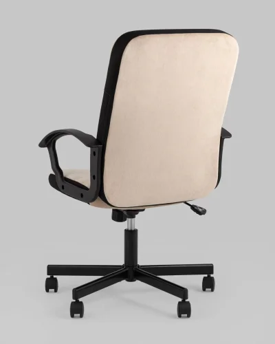 Кресло компьютерное TopChairs ST-TRACER (Спинка и сиденье песочная ткань Light-21) УТ000036642 Stool Group, бежевый/велюр, ножки/металл/чёрный, размеры - ***** фото 7
