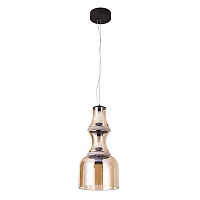 Светильник подвесной LED Volturn 1243/17 SP-22 Divinare янтарный на 1 лампу, основание чёрное в стиле лофт современный 