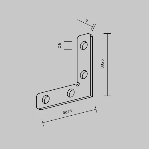 Комплект угловых плоских соединителейдля демпферного шинопровода , 4 шт Magnetic track system Exility TRA034D-CL-42S Maytoni серебряный в стиле для светильников серии Magnetic track system Exility натяжной потолок exility тонкая магнитная фото 3