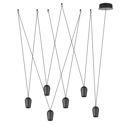 Светильник подвесной LED Blackout 10357/6 LOFT IT чёрный на 6 ламп, основание чёрное в стиле современный фото 2