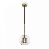 Светильник подвесной Bogota Market FR8018PL-01BS Freya прозрачный 1 лампа, основание латунь в стиле современный 