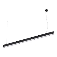 Светильник подвесной LED Iter 358866 Novotech чёрный 1 лампа, основание чёрное в стиле минимализм современный линейный