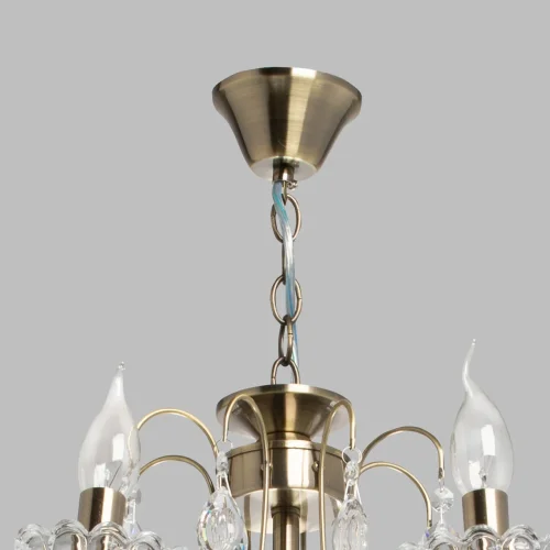 Люстра подвесная Свеча 683014208 DeMarkt без плафона на 8 ламп, основание бронзовое прозрачное в стиле классический  фото 4