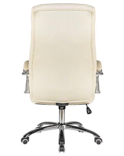 Офисное кресло для руководителей 117B-LMR BENJAMIN, цвет кремовый Dobrin, кремовый/экокожа, ножки/металл/хром, размеры - 1200*1270***670*670 фото 5