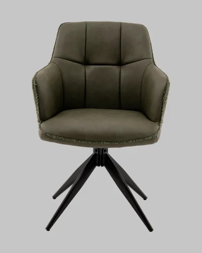 Стул обеденный Naya,  зеленый, экокожа, букле УТ000040788 Stool Group, зелёный/букле, ножки/металл/чёрный, размеры - *870**** фото 2