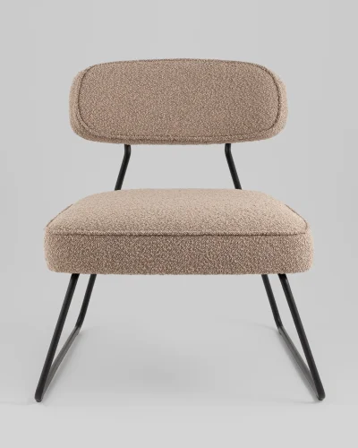 Кресло лаунж Kate, бежевый УТ000039358 Stool Group, бежевый/букле, ножки//чёрный, размеры - ****655*745мм фото 6