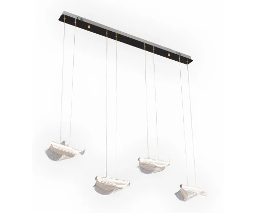 Светильник подвесной LED Нубе 08043-4AS,33 Kink Light прозрачный на 4 лампы, основание золотое в стиле хай-тек современный каскад