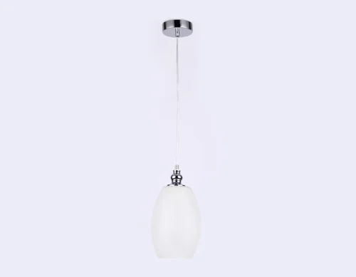 Светильник подвесной TR3621 Ambrella light белый 1 лампа, основание хром в стиле хай-тек современный  фото 3