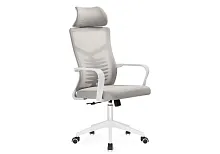 Компьютерное кресло Montana light gray / white 15620 Woodville, серый/сетка, ножки/пластик/белый, размеры - *1280***620*580