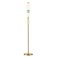 Торшер LED Ambra 5016/17 PN-20 Divinare белый разноцветный на 1 лампу, основание латунь в стиле арт-деко современный 