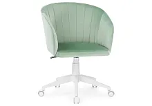Компьютерное кресло Тибо confetti aquamarine 464217 Woodville, зелёный/велюр, ножки/пластик/белый, размеры - *900***600*600