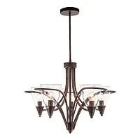 Люстра на штанге 520/5P Escada прозрачная на 5 ламп, основание коричневое в стиле лофт Люстра на штанге 520/5P Escada прозрачная на 5 ламп, основание коричневое в стиле лофт