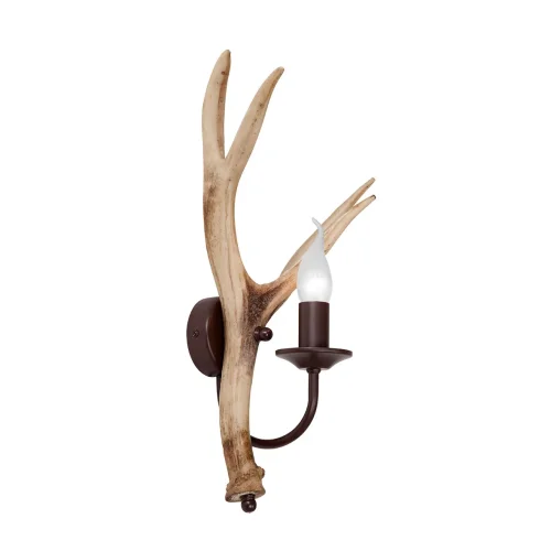 Бра V1493/1A Vitaluce без плафона на 1 лампу, основание коричневое в стиле кантри рога Бра V1493/1A Vitaluce без плафона на 1 лампу, основание коричневое в стиле кантри рога