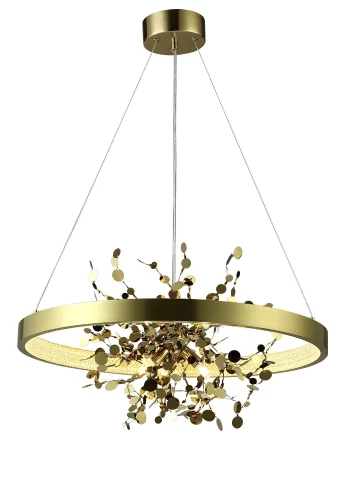 Люстра подвесная LED GARDEN SPLED+3 D600 GOLD Crystal Lux золотая на 1 лампа, основание золотое в стиле современный кольца ветви фото 2