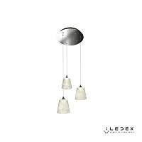 Светильник подвесной LED Flora WD8007-3 CR iLedex прозрачный 1 лампа, основание хром в стиле современный хай-тек каскад