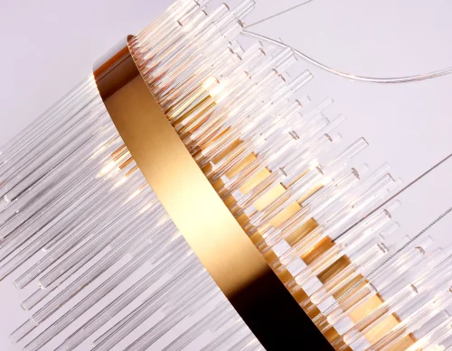 Люстра подвесная Traditional TR5355 Ambrella light прозрачная на 12 ламп, основание золотое в стиле классический  фото 6