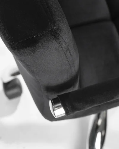 Офисное кресло набор 2 шт. SET-2 9400-LM TERRY, цвет сиденья черный велюр (MJ9-101), цвет основания хромированная сталь Dobrin, /велюр, ножки/металл/хром, размеры - 810*950***580*580 фото 10