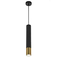 Светильник подвесной Klara MR1050-1P MyFar золотой 1 лампа, основание чёрное в стиле современный хай-тек трубочки