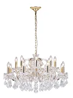 Люстра хрустальная подвесная Diamante E 1.1.16.200 G Dio D'Arte без плафона на 16 ламп, основание золотое в стиле классический 