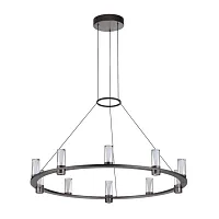 Люстра подвесная Defance 7143/70L Odeon Light прозрачная на 8 ламп, основание серое чёрное в стиле современный классический Люстра подвесная Defance 7143/70L Odeon Light прозрачная на 8 ламп, основание серое чёрное в стиле современный классический