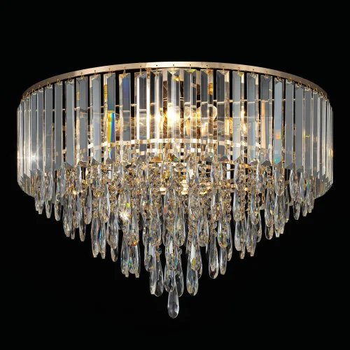 Люстра потолочная хрустальная Leonna CL320192 Citilux прозрачная на 10 ламп, основание золотое в стиле классический современный фото 2 Люстра потолочная хрустальная Leonna CL320192 Citilux прозрачная на 10 ламп, основание золотое в стиле классический современный фото 2