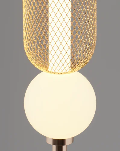 Светильник подвесной LED Lattice V11255-PL Moderli белый золотой на 1 лампу, основание золотое в стиле современный фото 4