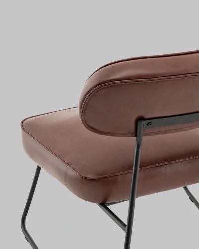 Кресло Kate new ткань экокожа бордово-коричневый УТ000041268 Stool Group, коричневый/экокожа, ножки/металл/чёрный, размеры - *740****мм фото 6