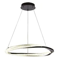 Люстра подвесная LED Kent LSP-7091 Lussole прозрачная на 1 лампа, основание чёрное в стиле модерн 