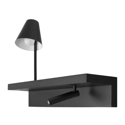 Бра с выключателем Shelf 10216/2W Black LOFT IT чёрный на 1 лампа, основание чёрное в стиле современный с полкой для чтения фото 5