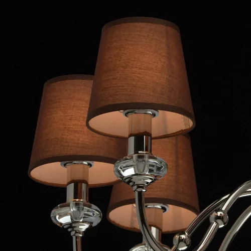 Люстра подвесная София 355013715 MW-Light коричневая на 15 ламп, основание хром в стиле классика  фото 5