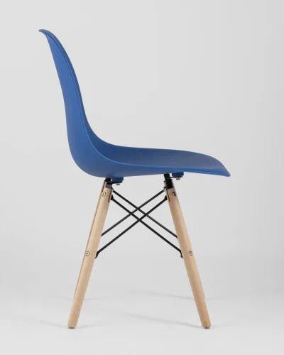 Стул EAMES, синий 4шт. (набор) УТ000037610 Stool Group, /, ножки/массив бука/бежевый, размеры - *815***460*530 фото 9
