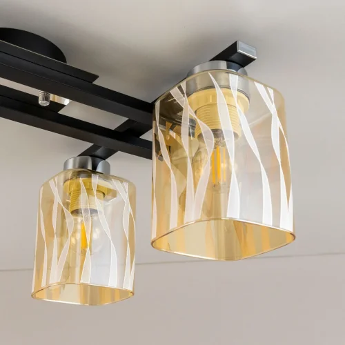Люстра потолочная Сафари CL145241 Citilux прозрачная на 4 лампы, основание коричневое венге в стиле современный  фото 4