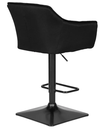 Стул барный 5033-LM RALF, цвет сиденья черный (LAR-106D-28), цвет основания черный Dobrin, чёрный/текстиль, ножки/металл/чёрный, размеры - 900*1120***580*550 фото 4